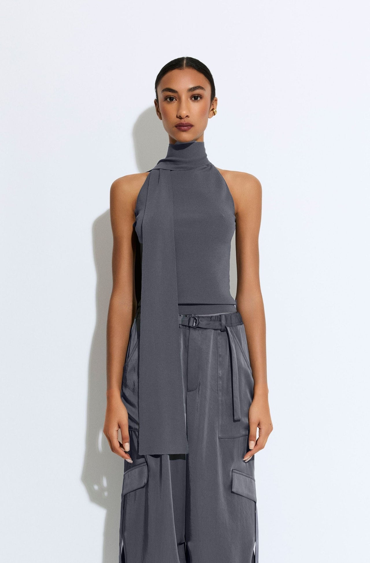 Matte Viscose Halterneck Top - LAPOINTE