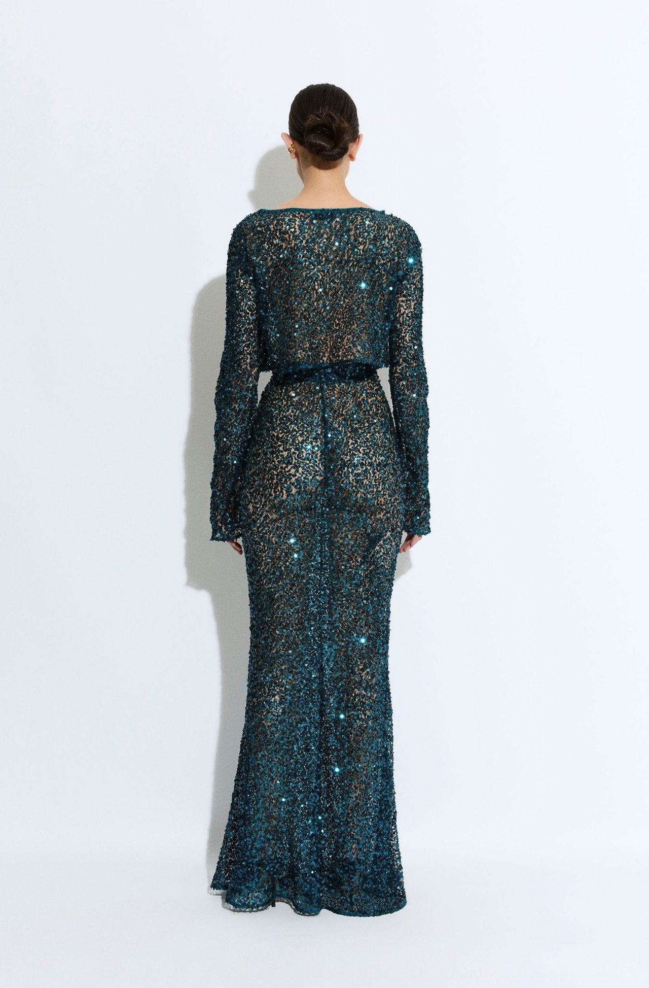 Net Paillette Maxi Skirt