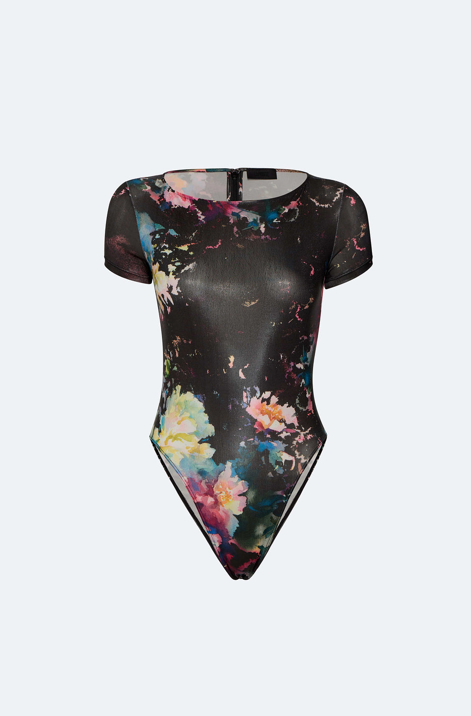 Floral Jersey Short Sleeve Boatneck Bodysuit - LAPOINTE